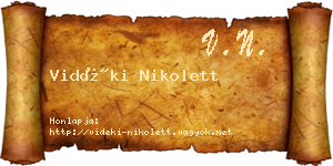 Vidéki Nikolett névjegykártya