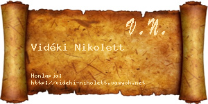 Vidéki Nikolett névjegykártya